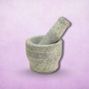 Stone Mortar and pestle matka shaped (Khalbatta)