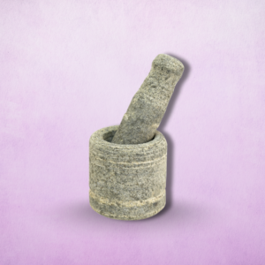 Stone Mortar and Pestle Round Shaped (Khalbatta) Small