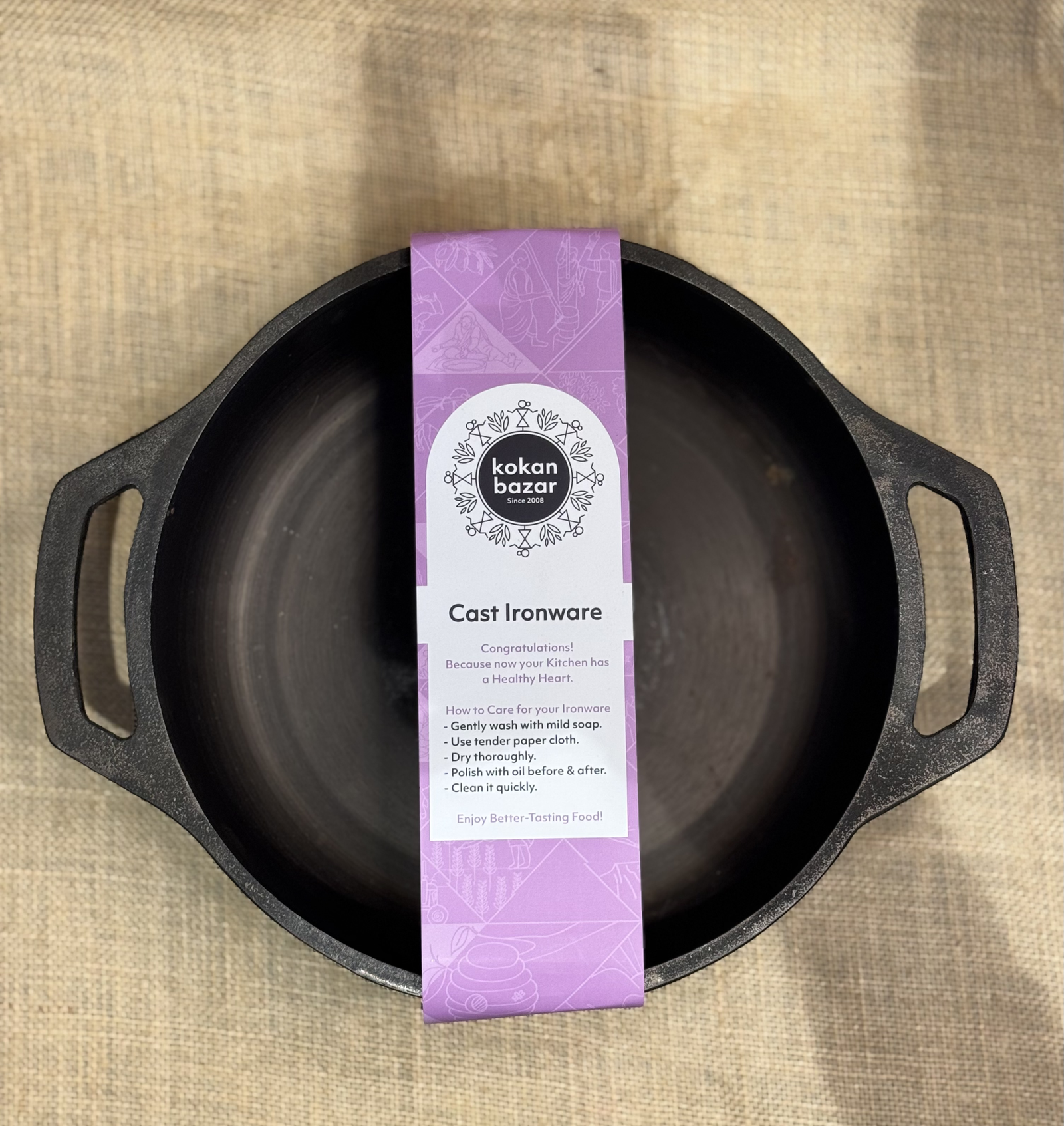 Kadhai Flat Bottom (9inch) - Image 2